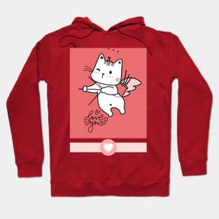 Love you - Cupid kitten Cat Hoodie